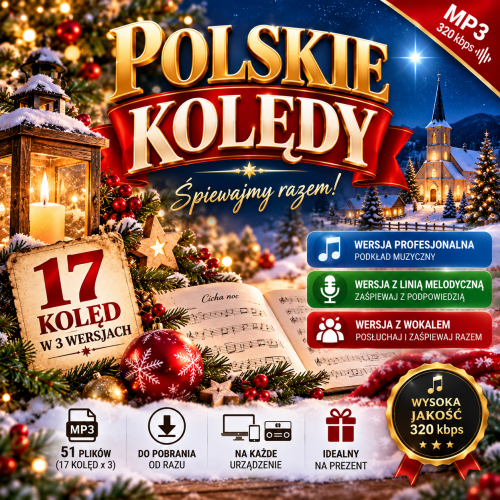 Polskie Kolędy - kolędy oraz podkłady muzyczne do kolęd - 51 plików mp3 do pobrania
